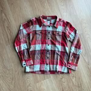White Red Plaid Patagonia Longsleeve Button Down Shirt